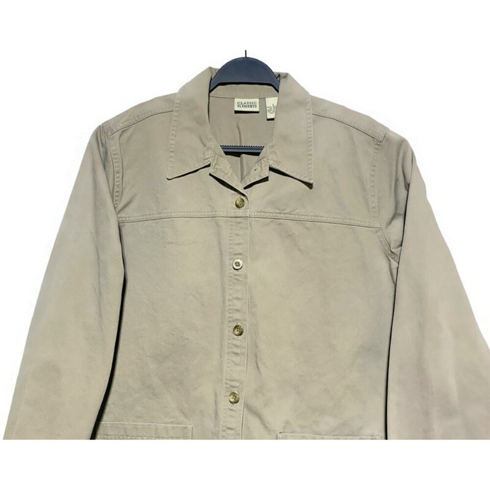 Classic Elements Khaki Utility Jacket Women's Siz… - image 4
